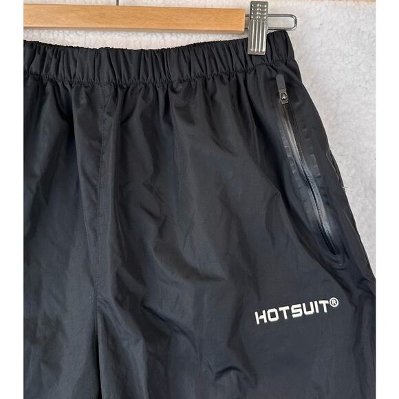 HOTSUIT Sauna Suit Adult Size Large Black Gray 2 Piece Jacket Pants Set - Picture 8 of 11